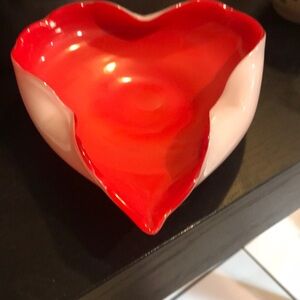 Red and white art glass